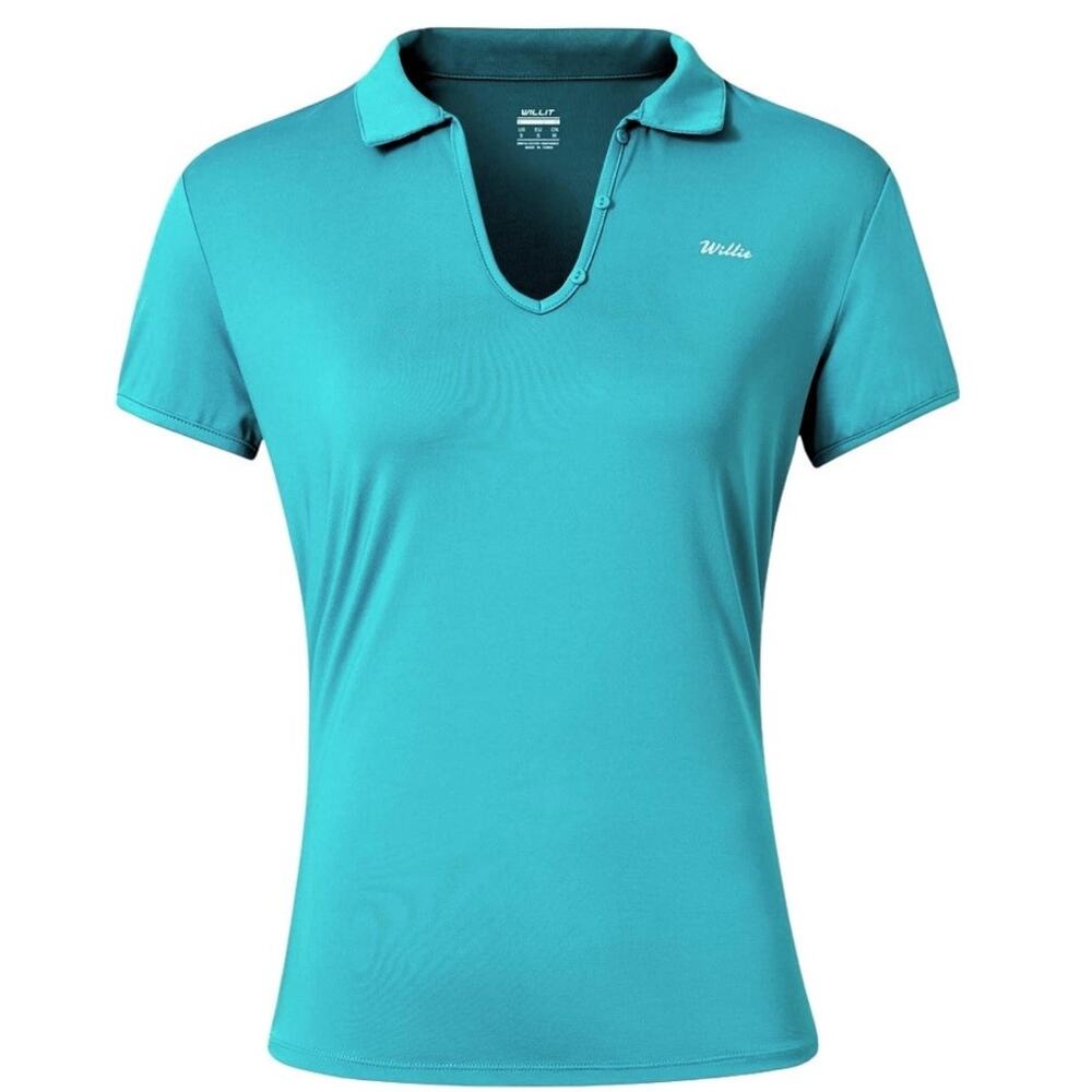 NWT ~ WILLIT Blue Quick Dry UPF 50 Sun Protection Activewear Top ~ Women's SMALL
